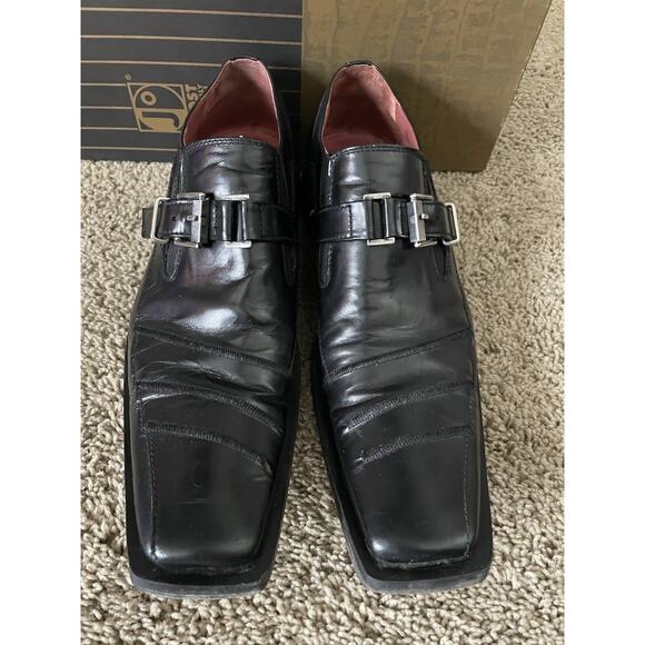 Jo Ghost Italian Men\'s Black Leather Dressy Shoes wi Buckle Sz 41 1/2 US 8.5 main image 13